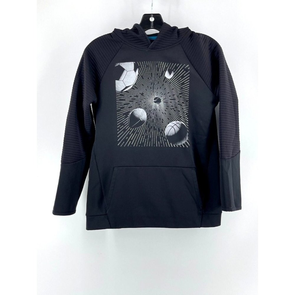Old Navy Youth Kids Sports Hooded Sweat Shirt Hoodie Black Size XL 14-16